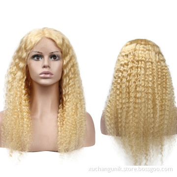 Uniky 180 200 Density Pre Pluck Blonde 613 Hd Full Lace Wig Human Hair Unprocessed Cuticle Aligned Hd Deep Wave Lace Frontal Wig